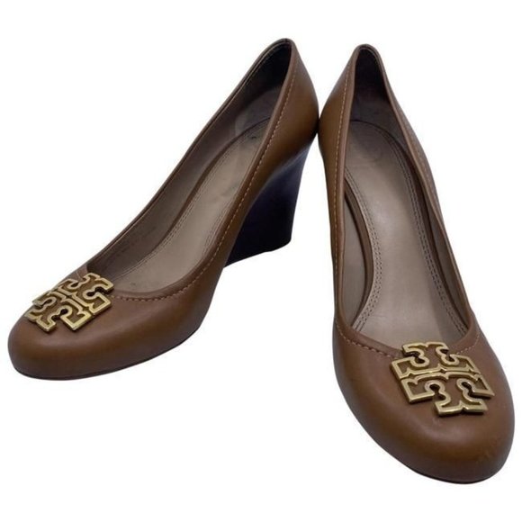 Tory Burch Shoes - Tory Burch Tan Leather Mid Pumps Size Us
